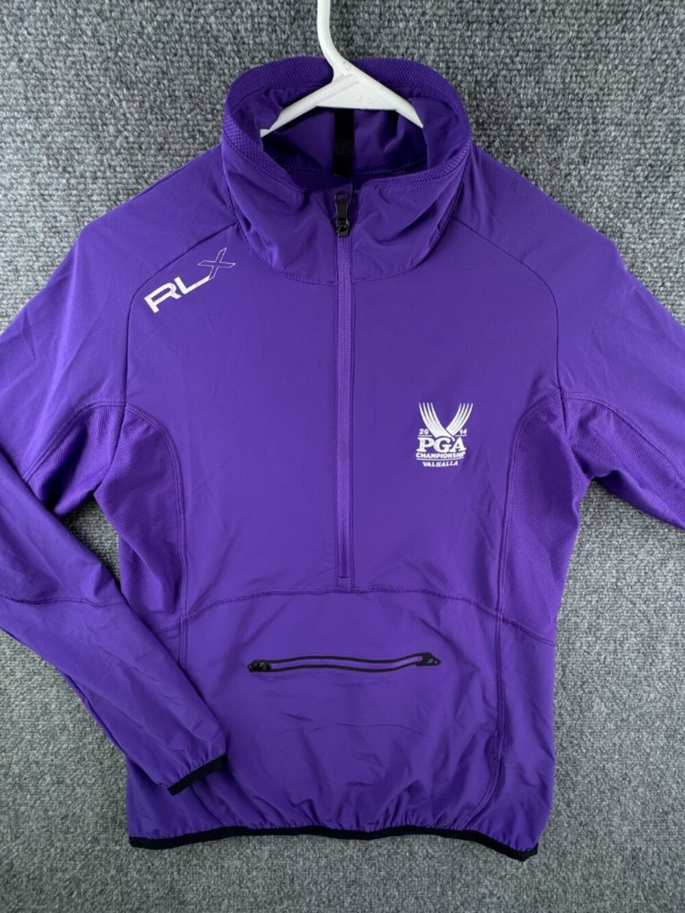 Ralph Lauren RLX Women Medium Stretch 1/2 Zip Pullover Valhalla Purple Pockets